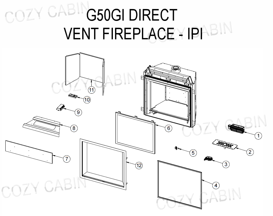 G50GI Direct Vent Gas Fireplace with IPI Control  (March 8, 2019 - >) #C-15638-1